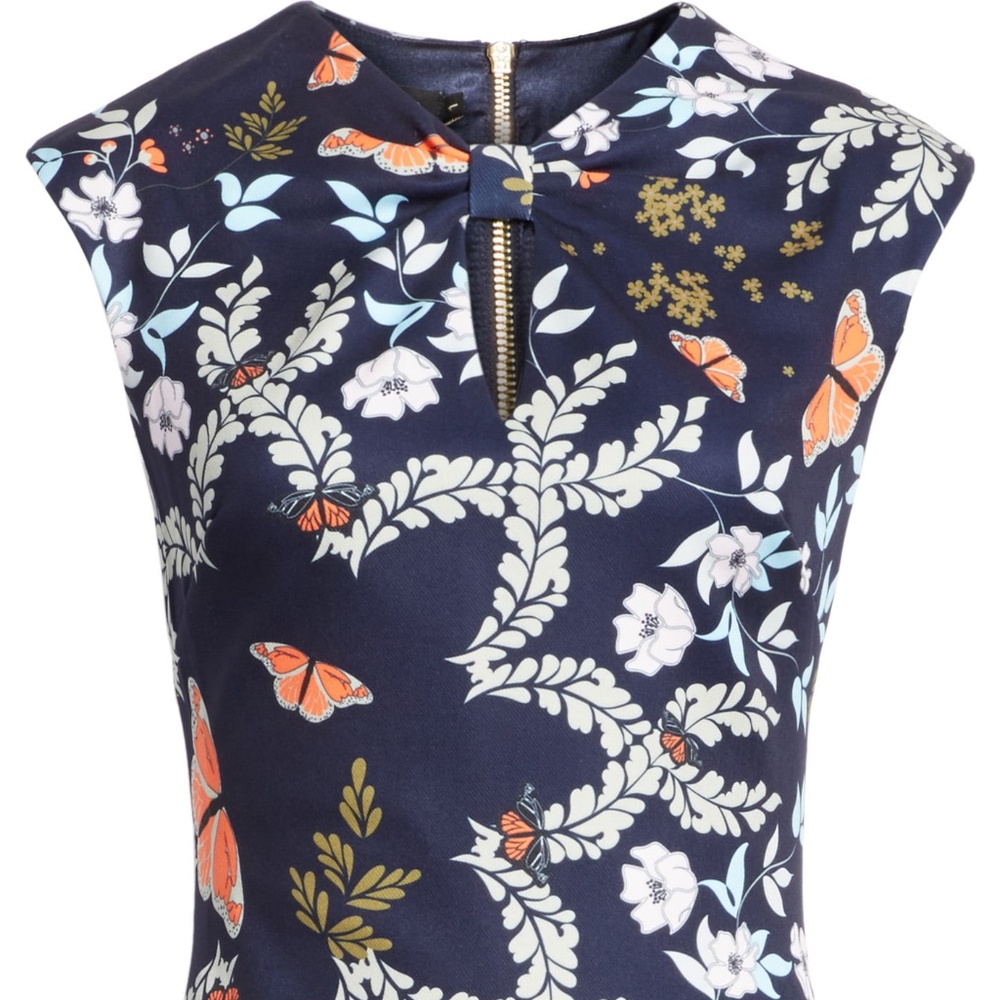 NWT $315 Ted Baker London Kiarra Kyoto Gardens Sheath Dress in size 0! - Picture 4 of 8